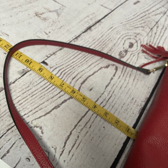 Unbranded Red Genuine Leather Handbag Made In Italy Fold Over Chain Strap - Picture 11 of 11